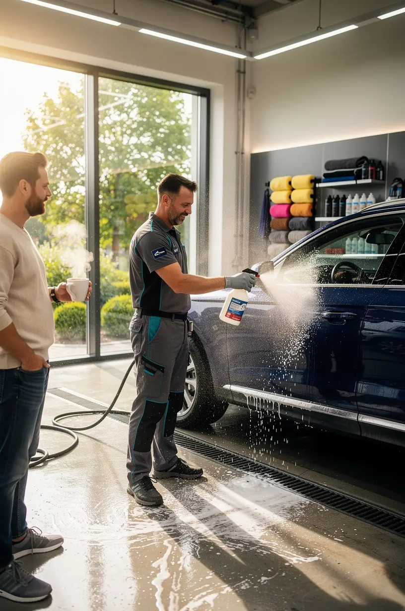 Fahrzeuglackierung wird in einer spezialisierten Werkstatt mit modernster Technik und Genauigkeit erneuert.