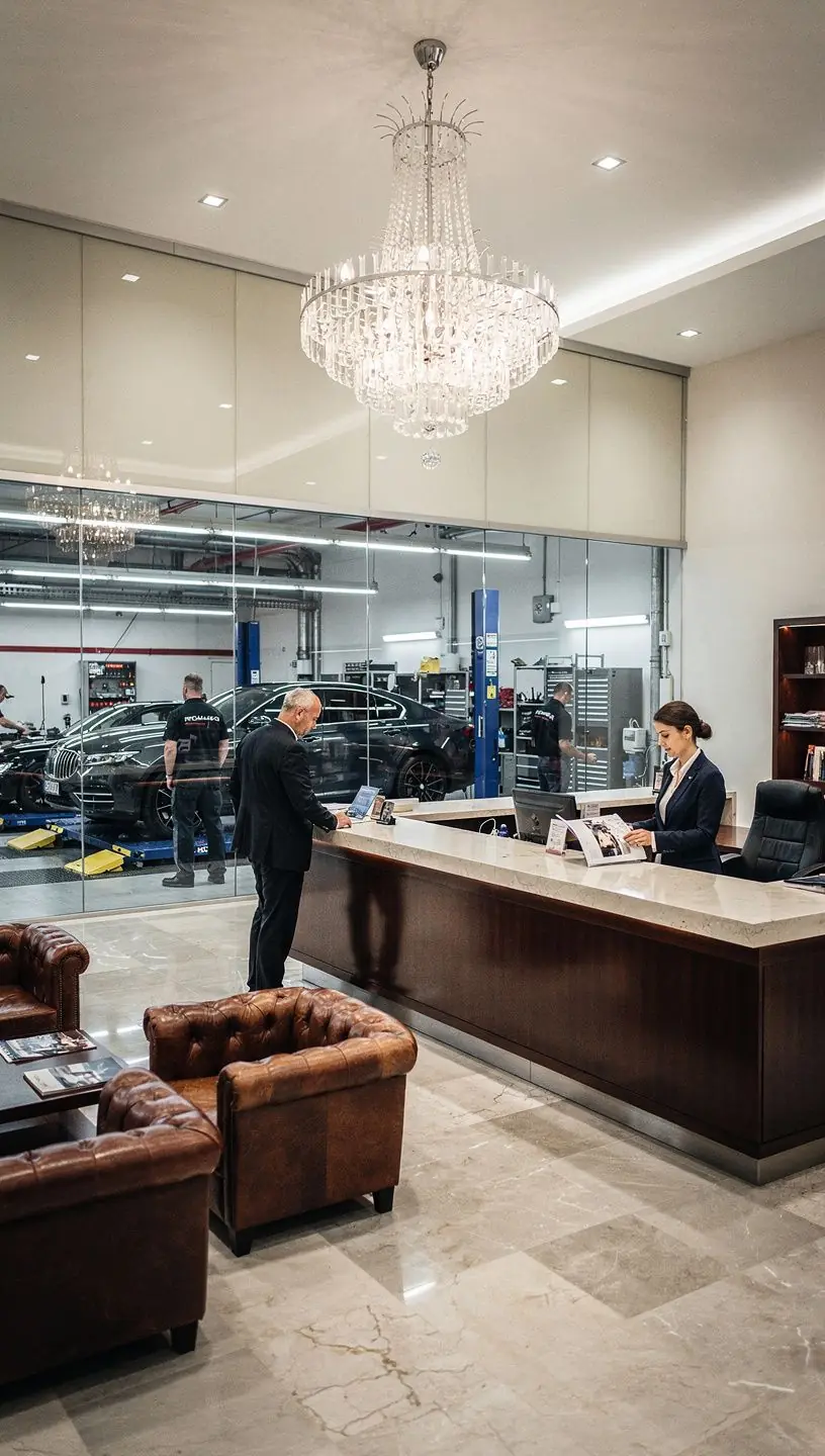 Detailansicht eines polierten und glänzenden Premiumautos nach umfassender Pflege und Wartung.